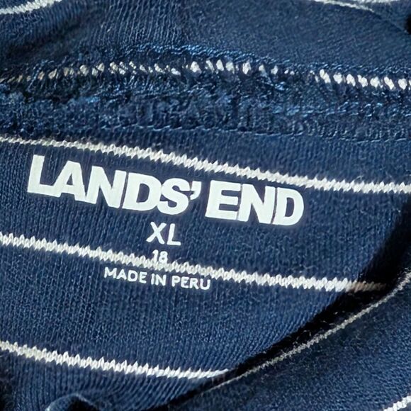 Land's End supima cotton striped turtleneck long-line tunic soft cozy Peru XL/18 - Picture 2 of 9